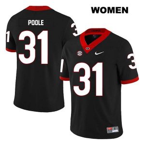 Women's Georgia Bulldogs NCAA #31 William Poole Nike Stitched Black Legend Authentic College Football Jersey HQS8454JY
